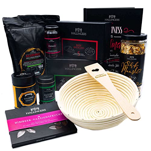 Hallingers Bread & Breakfast - Gourmet Geschenk-Set in edler Box als Geschenkkorb zum Frühstock (Set) - Muttertagsgeschenk & Geschenkideen zum Vatertag | Neues Zuhause Glückwünsche Genesung von Hallingers Genuss Manufaktur