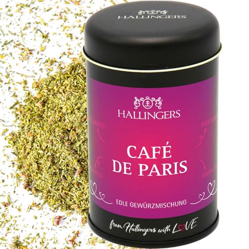 Hallingers Café de Paris - Gewürz-Mischung für Fleisch, Dip & Gratin (Dose) - Muttertagsgeschenk & Geschenkideen zum Vatertag | Neues Zuhause Jahrestag Genesung von Hallingers Genuss Manufaktur