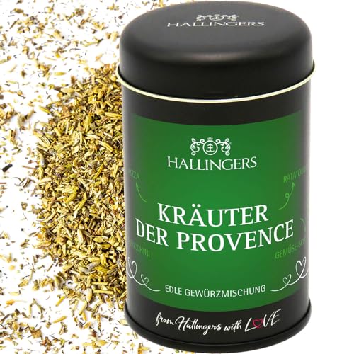 Hallingers Kräuter der Provence - Gewürz-Mischung für Mediterranes, Vorspeise & Lamm (Dose) - Muttertagsgeschenk & Geschenkideen zum Vatertag | Neues Zuhause Ruhestand Genesung von Hallingers Genuss Manufaktur