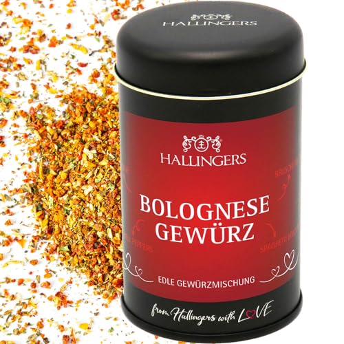 Hallingers Bolognese - Gewürz-Mischung für Pasta, Sauce & Fleisch (Dose) - Muttertagsgeschenk & Geschenkideen zum Vatertag | Neues Zuhause Ruhestand Genesung von Hallingers Genuss Manufaktur