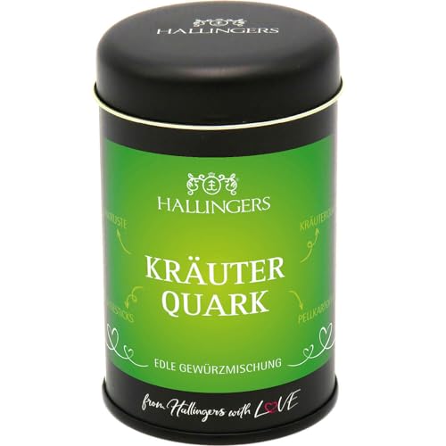 Hallingers Gewürz-Mischung für Quark, Sauce & Kräuterbutter (55g) - Kräuterquark (Aromadose) - Passt immer 2022, Grillen - Geschenk zu Sommer 2022 von Hallingers Genuss Manufaktur