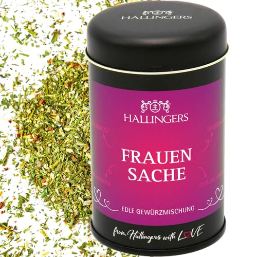 Hallingers Frauensache - Gewürz-Mischung für Salat, Gemüse & Geflügel (Dose) - Muttertagsgeschenk & Geschenkideen zum Vatertag | Neues Zuhause Ruhestand Genesung von Hallingers Genuss Manufaktur