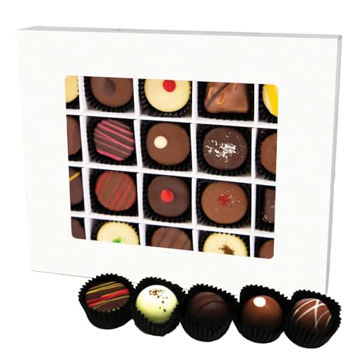 Hallingers Glitzerweiß XL - Manufaktur Pralinen Geschenk handmade teils mit Alkohol aus Edelkakao Schokolade (Box) - Muttertagsgeschenk & Geschenkideen zum Vatertag | Hochzeit Glückwunsch Danke Neues von Hallingers Genuss Manufaktur