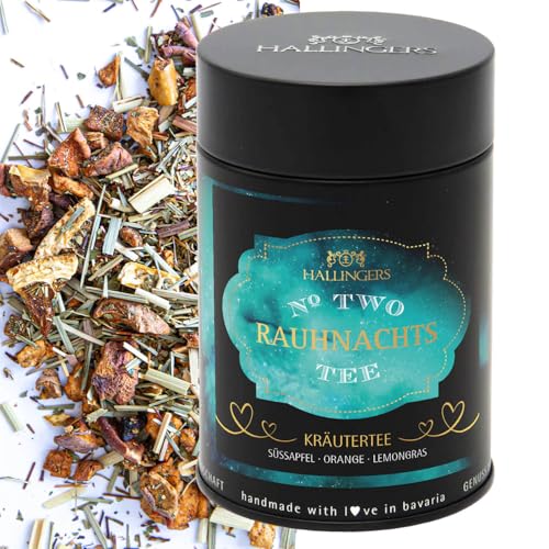 Hallingers Rauhnacht No. Two - II - Spiritueller Tee als Begleiter in den Rauhnächten auch als Geschenk zu Advent & Weihnachten (Dose) - Muttertagsgeschenk & Geschenkideen zum Vatertag | Glückwunsch J von Hallingers Genuss Manufaktur