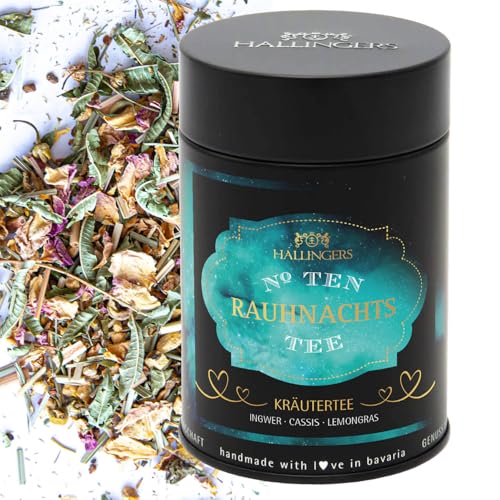 Hallingers Rauhnacht No. Ten - X - Spiritueller Tee als Begleiter in den Rauhnächten auch als Geschenk zu Advent & Weihnachten (Dose) - Muttertagsgeschenk & Geschenkideen zum Vatertag | Glückwunsch Ja von Hallingers Genuss Manufaktur