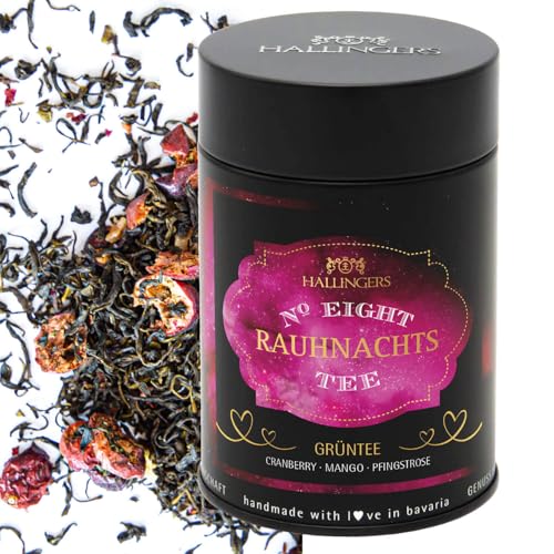 Hallingers Rauhnacht No. Eight - VIII - Spiritueller Tee als Begleiter in den Rauhnächten auch als Geschenk zu Advent & Weihnachten (Dose) - Ostergeschenke Osterkörbchen Ostereier & als Osterdeko | Gl von Hallingers Genuss Manufaktur