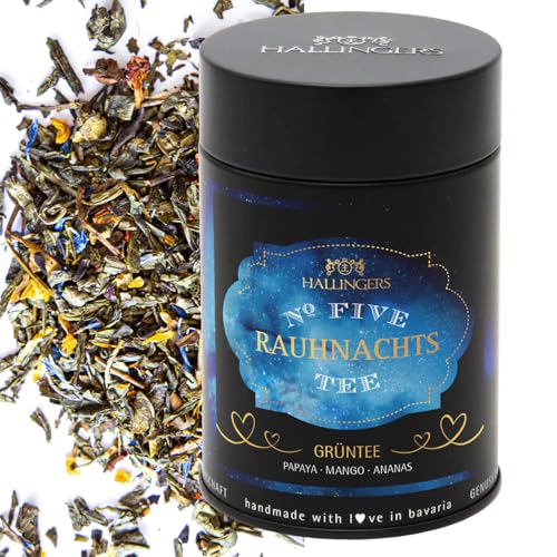 Hallingers Rauhnacht No. Five - V - Spiritueller Tee als Begleiter in den Rauhnächten auch als Geschenk zu Advent & Weihnachten (Dose) - Muttertagsgeschenk & Geschenkideen zum Vatertag | Glückwunsch J von Hallingers Genuss Manufaktur