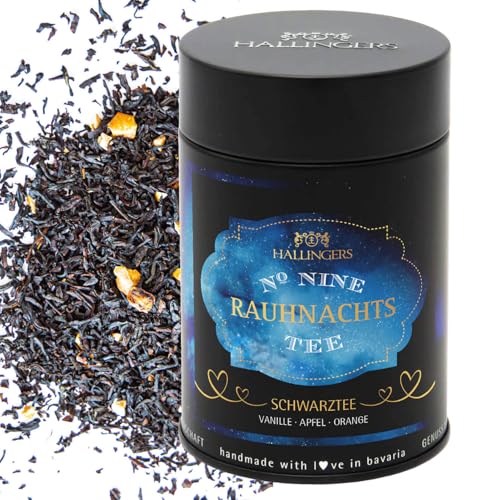 Hallingers Rauhnacht No. Nine - IX - Spiritueller Tee als Begleiter in den Rauhnächten auch als Geschenk zu Advent & Weihnachten (Dose) - Ostergeschenke Osterkörbchen Ostereier & als Osterdeko | Glück von Hallingers Genuss Manufaktur