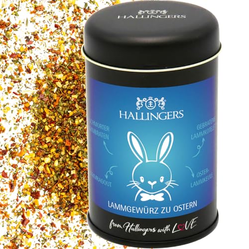 Hallingers Lammgewürz zu Ostern - Ostergeschenke für Osterkörbchen zu Ostern, Gewürz-Mischung für Fleisch, Schafskäse & Marinaden (Dose) - Muttertagsgeschenk & Geschenkideen zum Vatertag | Neues Zuhau von Hallingers Genuss Manufaktur