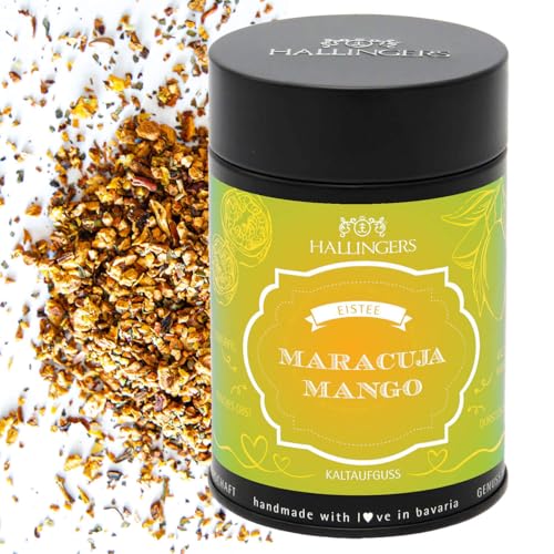 Hallingers Maracuja-Mango - Loser Cold Brew Früchtetee Eistee, kalt oder warm aufgießbar (Dose) - Ostergeschenke Osterkörbchen Ostereier & als Osterdeko | Geburtstag Glückwunsch Genesung Neues Zuhause von Hallingers Genuss Manufaktur