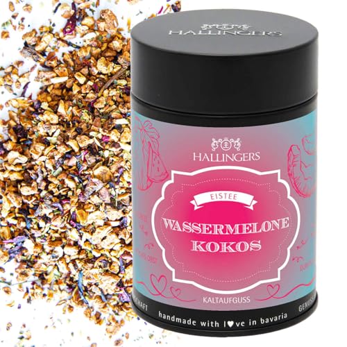 Hallingers Wassermelone-Kokos - Loser Cold Brew Früchtetee Eistee, kalt oder warm aufgießbar (Dose) - Muttertagsgeschenk & Geschenkideen zum Vatertag | Geburtstag Glückwunsch Genesung Neues Zuhause von Hallingers Genuss Manufaktur
