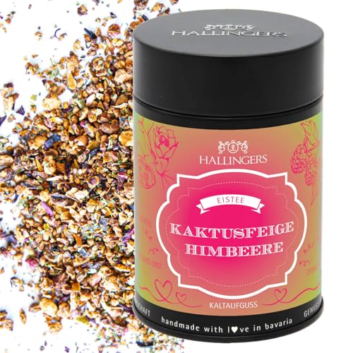 Hallingers Kaktusfeige-Himbeere - Loser Cold Brew Früchtetee Eistee, kalt oder warm aufgießbar (Dose) - Muttertagsgeschenk & Geschenkideen zum Vatertag | Geburtstag Glückwunsch Genesung Neues Zuhause von Hallingers Genuss Manufaktur