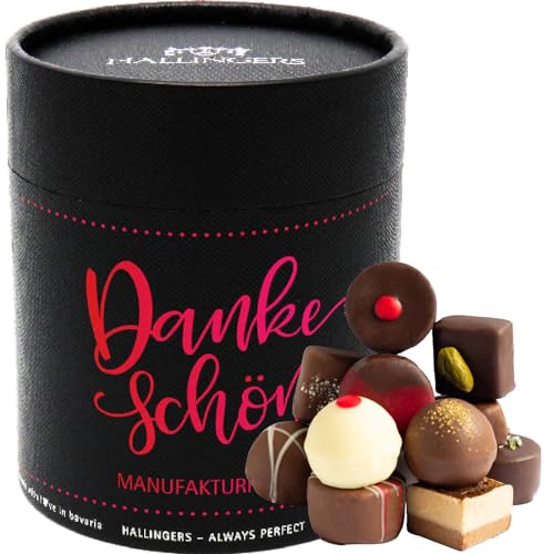 Hallingers Dankeschön - Manufaktur-Pralinen handgemacht, ohne Alkohol (Box) - Ostergeschenke Kinder zu Ostern & als Osterdeko | Geburtstag Glückwunsch Danke Jahrestag Neues Zuhause von Hallingers Genuss Manufaktur