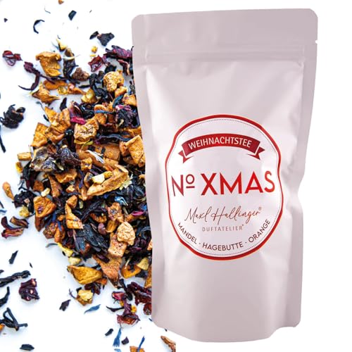 Hallingers No. XMAS - Weihnachtlicher loser Früchte-Tee mit Mandel, Hagebutte & Orange Geschenk zu Advent & Weihnachten (Bag) - Ostergeschenke Osterkörbchen Ostereier & als Osterdeko | Geburtstag Glüc von Hallingers Genuss Manufaktur