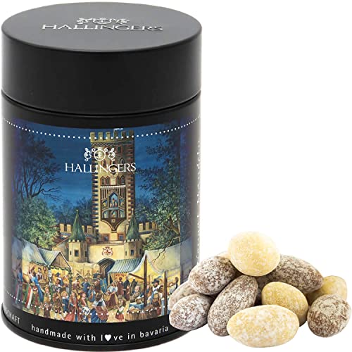 Hallingers Ruethenfest - Nougat-schokolierte Vanille-Mandeln handgemacht - fix und fertig als Geschenk (Dose) - Muttertagsgeschenk & Geschenkideen zum Vatertag | Geburtstag Glückwunsch Danke Jahrestag von Hallingers Genuss Manufaktur