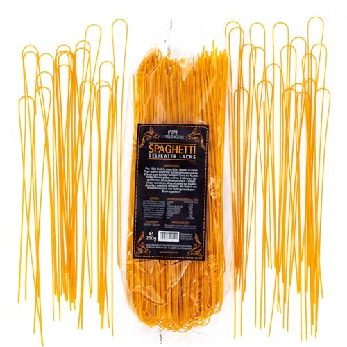 Hallingers Spaghetti Lachs - Pasta aus Hartweizengries, natürlich eingefärbt (Bag) - Muttertagsgeschenk & Geschenkideen zum Vatertag | Neues Zuhause Ruhestand Freundschaft Genesung von Hallingers Genuss Manufaktur