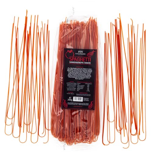 Hallingers Spaghetti Pomodoro - Pasta aus Hartweizengries, natürlich eingefärbt (Bag) - Muttertagsgeschenk & Geschenkideen zum Vatertag | Neues Zuhause Ruhestand Freundschaft Genesung von Hallingers Genuss Manufaktur