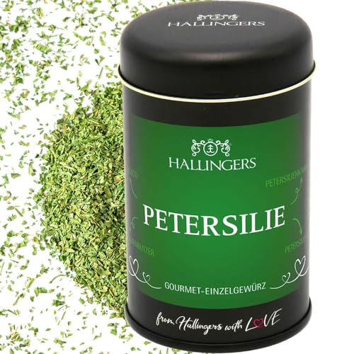 Hallingers Petersilie - Basis-Gewürz für Ossobuco, Petersilienbutter, Pesto & Kartoffeln (Dose) - Muttertagsgeschenk & Geschenkideen zum Vatertag | Geburtstag Glückwunsch Neues Zuhause Danke Freundsch von Hallingers Genuss Manufaktur