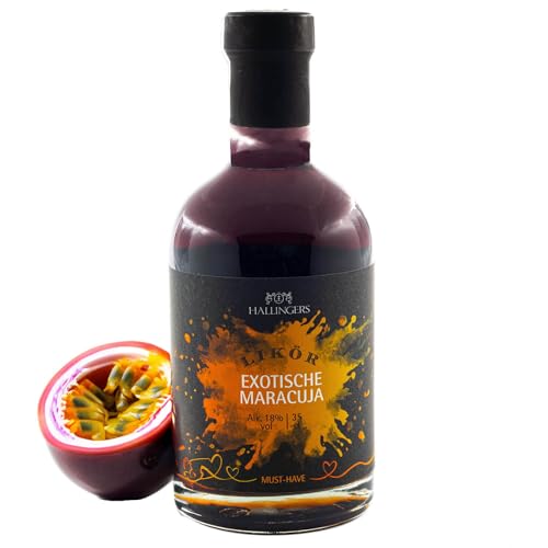 Hallingers Maracuja, Likör 18% vol. - Premium Passionsfrucht-Likör (Glas) - Ostergeschenke Osterkörbchen Ostereier & als Osterdeko | Danke Silvester Freundschaft Genesung von Hallingers Genuss Manufaktur