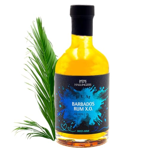 Hallingers Barbados Rum XO 40% - Premium Rum (Glas) - Ostergeschenke Osterkörbchen Ostereier & als Osterdeko | Danke Silvester Freundschaft Genesung von Hallingers Genuss Manufaktur