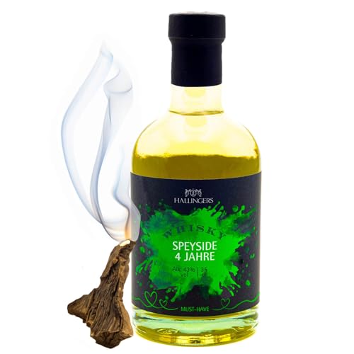 Hallingers Speyside 4 Jahre 43% vol. - Premium Single Malt Whisky (Glas) - Ostergeschenke Osterkörbchen Ostereier & als Osterdeko | Danke Silvester Freundschaft Genesung von Hallingers Genuss Manufaktur
