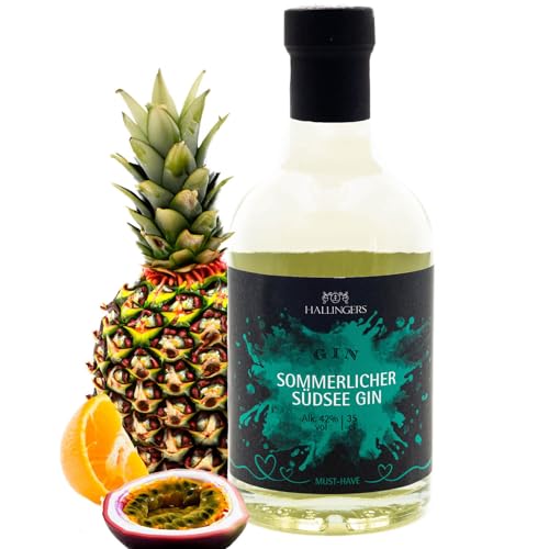 Hallingers Südsee-Gin, 42% vol. - Sommerlicher Premium-Gin (Glas) - Ostergeschenke Osterkörbchen Ostereier & als Osterdeko | Danke Silvester Freundschaft Genesung von Hallingers Genuss Manufaktur
