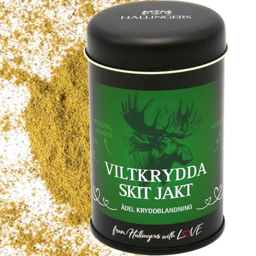 Hallingers Viltkrydda Skit jakt - Svenska - Schwedisiche Edition Gewürz-Mischung für Reh, Wildschwein & Hirsch - für Jäger (Dose) - Muttertagsgeschenk & Geschenkideen zum Vatertag | Geburtstag Glückwu von Hallingers Genuss Manufaktur
