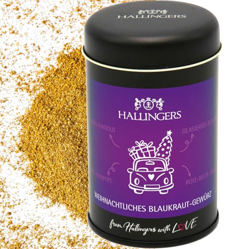 Hallingers Weihnachtliches Blaukraut Gewürz - Geschenk zu Weihnachten, Gewürz-Mischung für Möhren-Ragout, Rotkohl-Kompott & Rote-Beete-Relish (Dose) - Muttertagsgeschenk & Geschenkideen zum Vatertag | von Hallingers Genuss Manufaktur