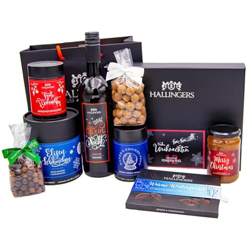 Hallingers Weihnachtspackerl - Weihnachtliches Geschenkset Gourmet Köstlichkeiten als Geschenkkorb zu Weihnachten (Set) - Muttertagsgeschenk & Geschenkideen zum Vatertag | Glückwunsch Glückwünsche Fre von Hallingers Genuss Manufaktur