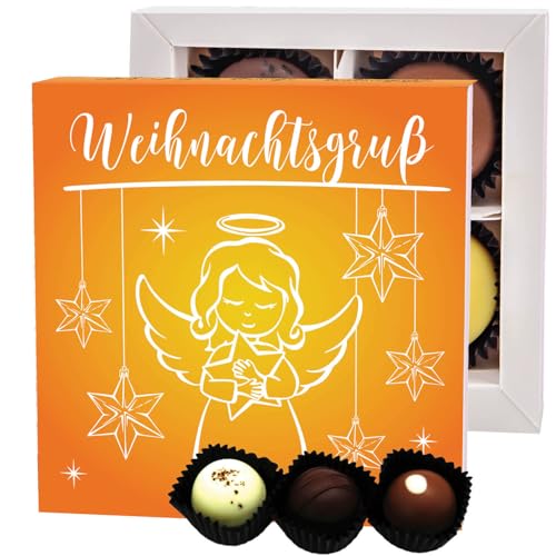 Hallingers Weihnachtsgruß - Manufaktur Pralinen Weihnachten Geschenk handmade ohne Alkohol aus Edelkakao Schokolade (Box) - Muttertagsgeschenk & Geschenkideen zum Vatertag | Glückwunsch Danke Freundsc von Hallingers Genuss Manufaktur