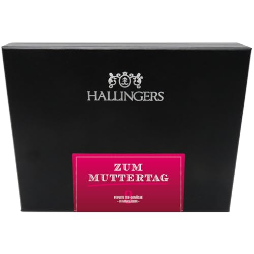 Hallingers Zum Muttertag - 8 Sorten Tee Geschenkset zum Muttertag für Mama, loser Tee in Schraubgläsern, veganes Geschenk (Set) - Ostergeschenke Osterkörbchen Ostereier & als Osterdeko | Genesung Glüc von Hallingers Genuss Manufaktur