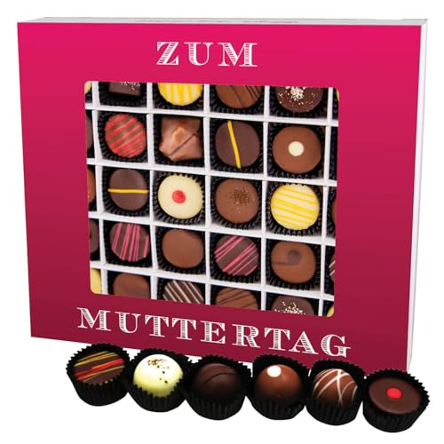 Hallingers Zum Muttertag XXL - Muttertagsgeschenk Pralinen Geschenk handmade teils mit Alkohol aus Edelkakao zum Muttertag für Mama (Box) - Muttertagsgeschenk & Geschenkideen zum Vatertag | Glückwunsc von Hallingers Genuss Manufaktur