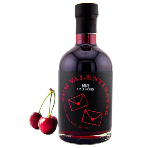 Hallingers Zum Valentinstag - Premium Kirsch-Whisky-Likör für Verliebte, 30% vol. - zum Valentinstag verschenken (Glas) - Muttertagsgeschenk & Geschenkideen zum Vatertag | Danke Jahrestag Freundschaft von Hallingers Genuss Manufaktur