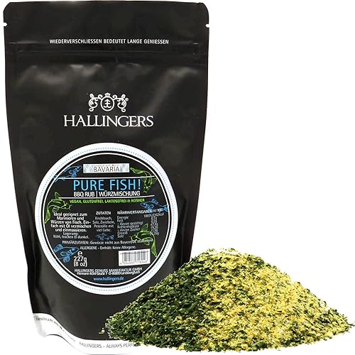 Hallingers Pure Fish - Gewürz-Mischung BBQ-Rub Marinade für Fisch perfekt zum Würzen & Grillen (Bag) - Muttertagsgeschenk & Geschenkideen zum Vatertag | Geburtstag Glückwunsch Neues Zuhause Danke Freu Hallingers Pure Fish - Gewürz-Mischung BBQ-Rub Marinade für Fisch perfekt zum Würzen & Grillen (Bag) - Muttertagsgeschenk & Geschenkideen zum Vatertag | Geburtstag Glückwunsch Neues Zuhause Danke Freu von Hallingers Genuss Manufaktur
