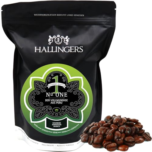 Hallingers No. One - Gourmet-Kaffee aus Peru, schonend langzeit-geröstet (Bag) - Muttertagsgeschenk & Geschenkideen zum Vatertag | Geburtstag Glückwunsch Neues Zuhause Jahrestag Genesung von Hallingers Genuss Manufaktur