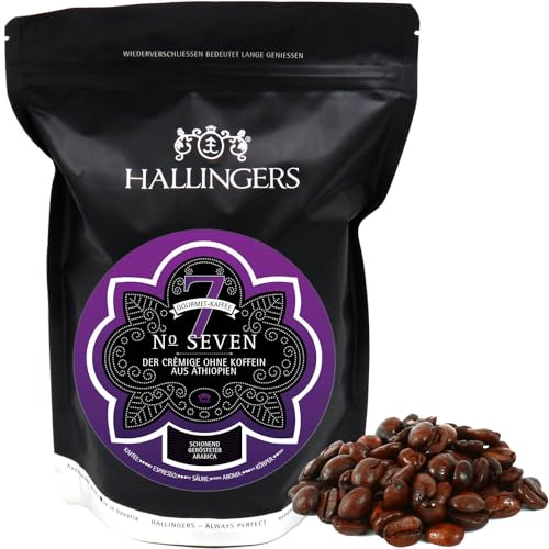 Hallingers No. Seven - Entkoffeinierter Gourmet-Kaffee aus Äthiopien, schonend langzeit-geröstet (Bag) - Muttertagsgeschenk & Geschenkideen zum Vatertag | Geburtstag Glückwunsch Neues Zuhause Jahresta von Hallingers Genuss Manufaktur