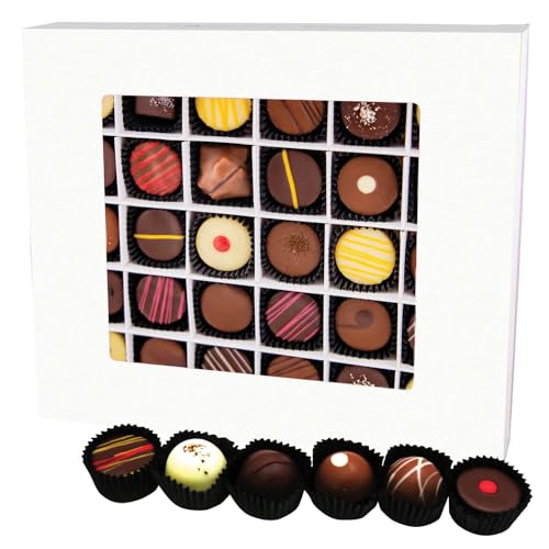 Hallingers Glitzerweiß XXL - Manufaktur Pralinen Geschenk handmade teils mit Alkohol aus Edelkakao Schokolade (Box) - Muttertagsgeschenk & Geschenkideen zum Vatertag | Hochzeit Glückwunsch Danke Jahre von Hallingers Genuss Manufaktur