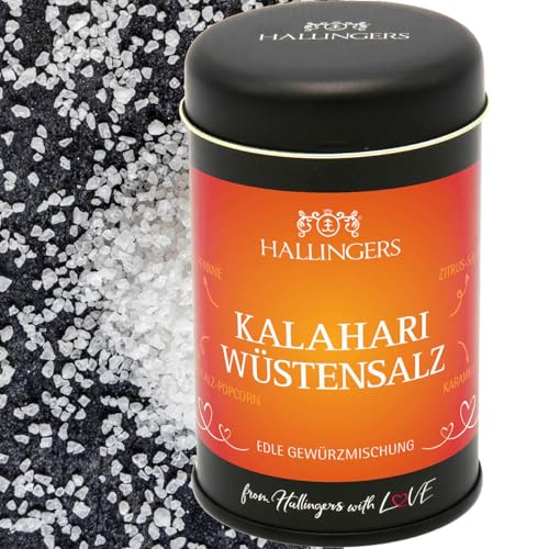 Hallingers Kalahari Wüstensalz - Premium Salz für Eierspeisen, Krustentiere & Pilze (Dose) - Muttertagsgeschenk & Geschenkideen zum Vatertag | Neues Zuhause Jahrestag Genesung von Hallingers Genuss Manufaktur