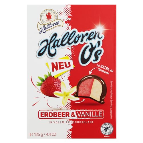 20er Pack Original Halloren Kugeln Erdbeer & Vanille 20 x 125 g Hallorenkugeln Pralinen von Halloren