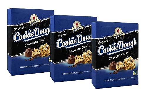 3x Halloren Original Cookie Dough Chocolate Chip (3x 150g) • Choco Chips, Keksteigfüllung, Vollmilch- & Zartbitterschokolade von Halloren