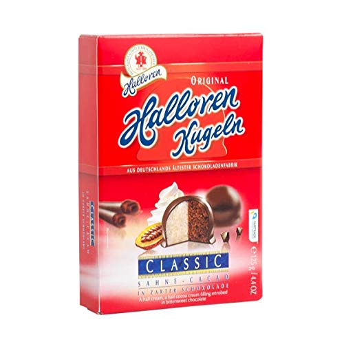 Sahne-Cacao Original Halloren Kugeln (125g) • Cremige Sahne-Cacao Füllung umzogen mit Zartbitterschokolade • Geschenkidee von Halloren