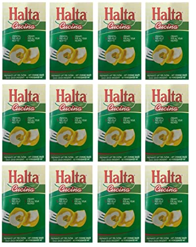 12x Halta Cucina Preparato Alimentare UHT per Cucina Cremige Zubereitung UHT für die Küche Ideal für Pasta, Saucen, Pizza Kochsahne Sahne 1000ml von Halta
