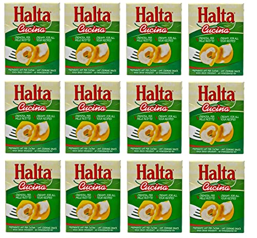 12x Halta Cucina Preparato Alimentare UHT per Cucina Cremige Zubereitung UHT für die Küche Ideal für Pasta, Saucen, Pizza Kochsahne Sahne 200ml von Halta