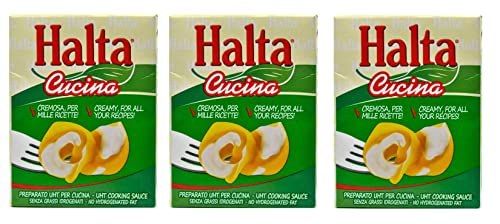 3x Halta Cucina Preparato Alimentare UHT per Cucina Cremige Zubereitung UHT für die Küche Ideal für Pasta, Saucen, Pizza Kochsahne Sahne 200ml 3x Halta Cucina Preparato Alimentare UHT per Cucina Cremige Zubereitung UHT für die Küche Ideal für Pasta, Saucen, Pizza Kochsahne Sahne 200ml von Halta