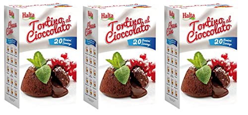 3x Halta Preparato per Tortino al Cioccolato Pulvermischung Vorbereitet für Schokoladenkuchen 1000g von Halta