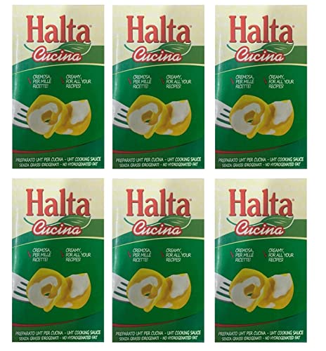 6x Halta Cucina Preparato Alimentare UHT per Cucina Cremige Zubereitung UHT für die Küche Ideal für Pasta, Saucen, Pizza Kochsahne Sahne 1000ml von Halta