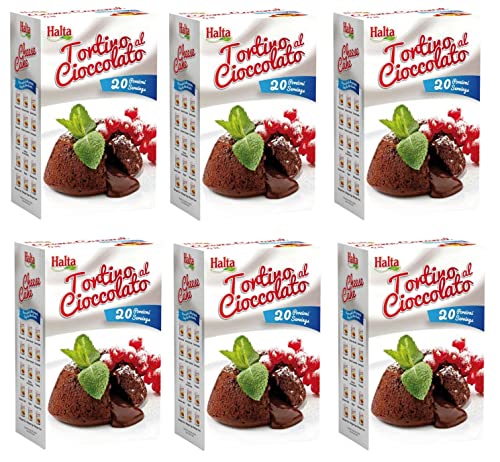 6x Halta Preparato per Tortino al Cioccolato Pulvermischung Vorbereitet für Schokoladenkuchen 1000g von Halta