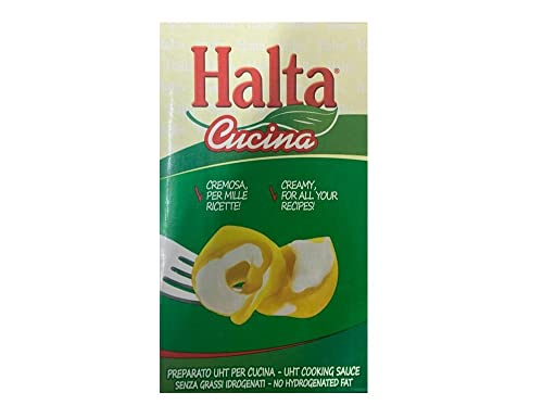 Halta Cucina Preparato Alimentare UHT per Cucina Cremige Zubereitung UHT für die Küche Ideal für Pasta, Saucen, Pizza Kochsahne Sahne 1000ml von Halta