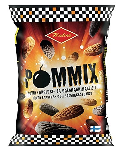 2 x 100g von Halva POMMIX - Original Finnisch Lakritze - Salmiak - Salmiakki - Karamellbonbons von Halva