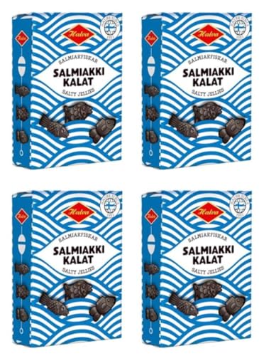 Halva Salmiakkikalat Salty Fish Lakritze 4 Schachteln of 240g von Halva